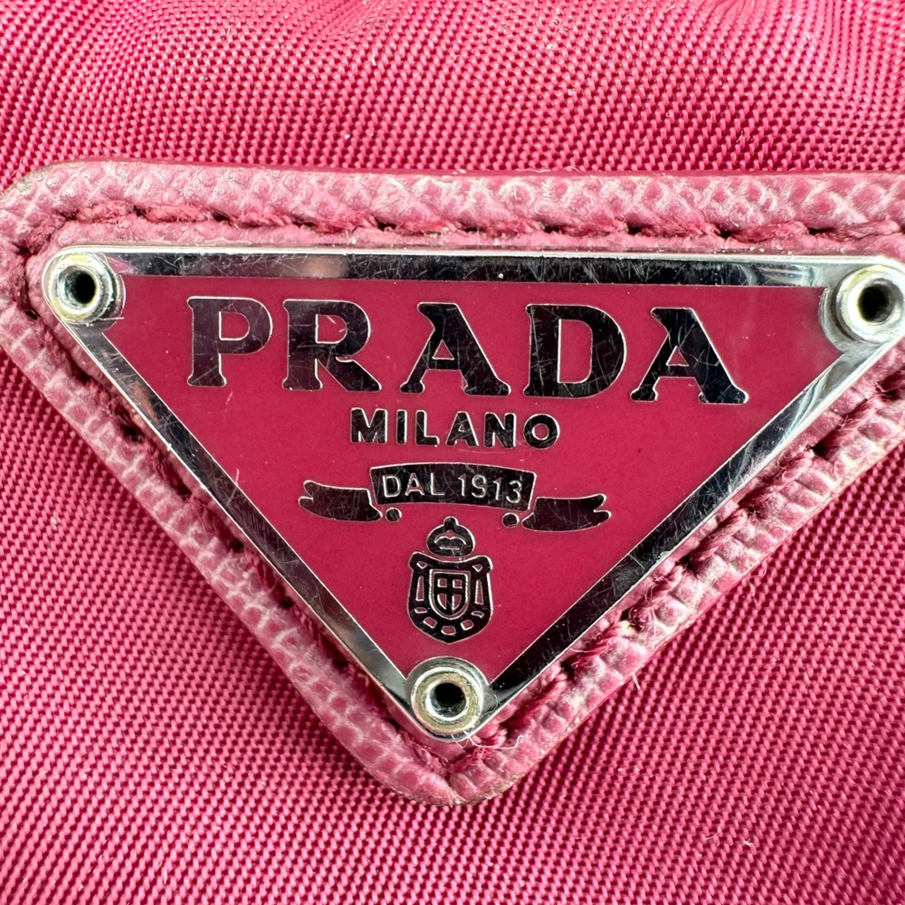 Prada Dark Pink Nylon Travel Mini Cosmetic Zip Case - Picture 4 of 12